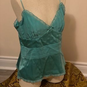 Teal silk camisole